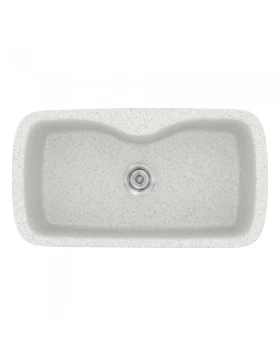 Νεροχύτες Γρανίτη Συνθετικοί Sanitec 321 σε χρώμα 01. Granite White (83x51cm)