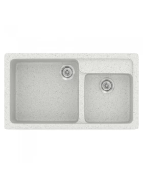 Νεροχύτες Γρανίτη Συνθετικοί Sanitec 317 σε χρώμα 01. Granite White (90x51cm)
