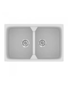 Νεροχύτες Γρανίτη Συνθετικοί Sanitec 318 σε χρώμα 00. White (78x51cm) (Image 1)