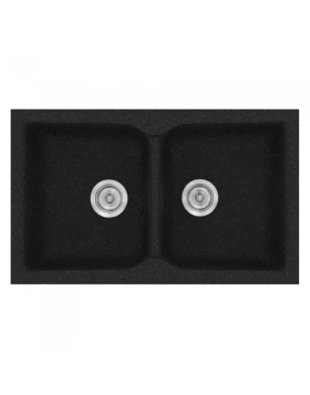 Νεροχύτες Γρανίτη Συνθετικοί Sanitec 322 σε χρώμα 05. Granite Black (81x50cm) (Image 1)