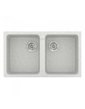 Νεροχύτες Γρανίτη Συνθετικοί Sanitec 334 σε χρώμα 01. Granite White (86x50cm)