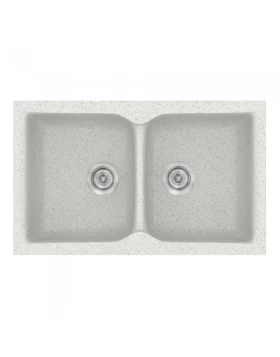 Νεροχύτες Γρανίτη Συνθετικοί Sanitec 336 σε χρώμα 01. Granite White (86x50cm)
