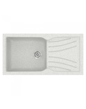 Νεροχύτες Γρανίτη Συνθετικοί Sanitec 324 σε χρώμα 01. Granite White (100x50cm)