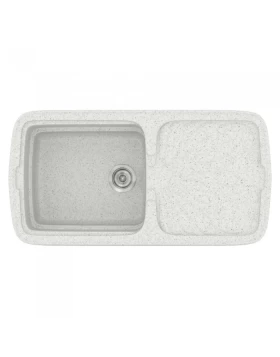 Νεροχύτες Γρανίτη Συνθετικοί Sanitec 306 σε χρώμα 01. Granite White (96x51cm)