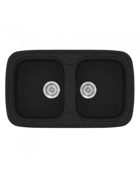 Νεροχύτες Γρανίτη Συνθετικοί Sanitec 312 σε χρώμα 05. Granite Black (82x50cm) (Image 1)