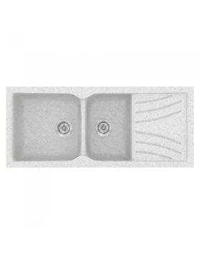 Νεροχύτες Γρανίτη Συνθετικοί Sanitec 323 σε χρώμα 01. Granite White (115x50cm)