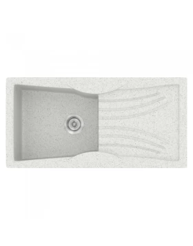 Νεροχύτες Γρανίτη Συνθετικοί Sanitec 328 σε χρώμα 01. Granite White (99x51cm)
