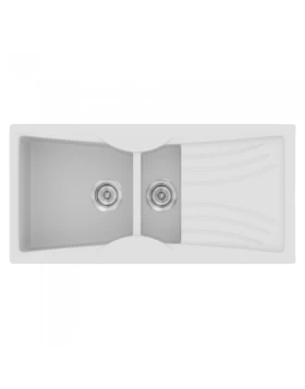 Νεροχύτες Γρανίτη Συνθετικοί Sanitec 329 σε χρώμα 00. White (104x51cm)