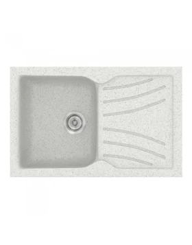 Νεροχύτες Γρανίτη Συνθετικοί Sanitec 337 σε χρώμα 01. Granite White (86x50cm)