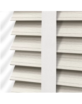 Στόρια 50mm Απομίμησης Ξύλου από PVC με Φαρδιές Τιράντες σειρά LA-230 Λευκό με Γκρι Νερά (Image 1)