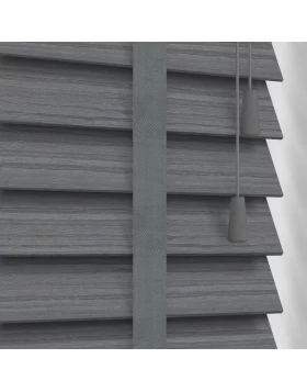 Στόρια 50mm Απομίμησης Ξύλου από PVC με Τιράντες σειρά LA-251 Ανθρακί Μπλε με Νερά (Image 1)