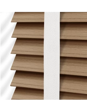 Στόρια 50mm Απομίμησης Ξύλου από PVC με Φαρδιές Τιράντες σειρά LA-242 Καφέ (Image 1)