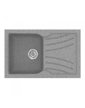 Νεροχύτες Γρανίτη Συνθετικοί Sanitec 337 σε χρώμα 04. Granite Grey (86x50cm)