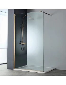 Διαχωριστικό Κρύσταλλο 8mm Devon Iwis Walk-In με Bronze Brushed PVD (Πλάτος 36cm έως 138cm με Ύψος 200cm) (Ima