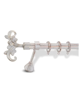 Κουρτινόξυλα Μεταλλικά Φ.25 Domus σειρά Ποσειδώνας 832832-4 σε Πατίνα Λευκό-Μπρονζέ (Image 1)