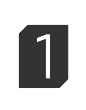 Αριθμοί Κατοικιών Αυτοκόλλητοι Νούμερο 1 σειρά 465-1 σε Μαύρο (5.5x7cm)
