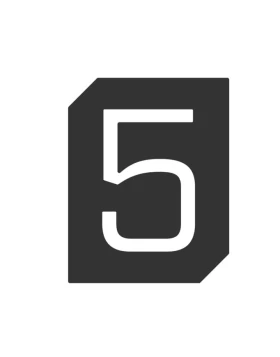 Αριθμοί Κατοικιών Αυτοκόλλητοι Νούμερο 5 σειρά 465-5 σε Μαύρο (5.5x7cm)