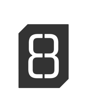 Αριθμοί Κατοικιών Αυτοκόλλητοι Νούμερο 8 σειρά 465-8 σε Μαύρο (5.5x7cm)