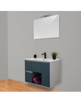 Έπιπλο με 3 Συρτάρια & 1 Ντουλάπι Velvet Πετρόλ με Εσούζα (100x45cm) (Image 1)