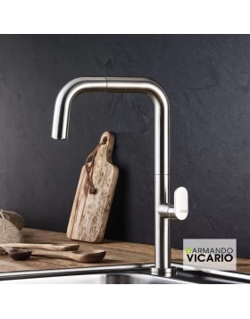 Μπαταρία Κουζίνας Armando Vicario Eva 400746-110 Inox Σατινέ Ματ (Ύψος 35.5cm)