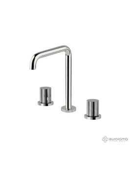 Μπαταρία Νιπτήρος 3 Οπών Eurorama Oso 178331-100 Χρωμέ (Ύψος 22.3cm) (Image 1)
