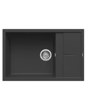 Νεροχύτες Γρανίτη Elleci σειρά Unico 310 Μαύρο Nero G40 Granitek (78x50cm) (Image 1)