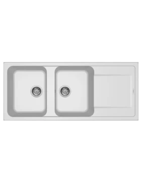 Νεροχύτες Γρανίτη Elleci σειρά Life 500 Λευκό Bianco G68 Granitek (116x50cm) (Image 1)