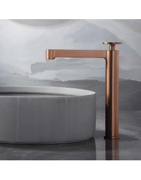 Μπαταρία Ψηλή Νιπτήρος Imex Olimpo BDC033-3ORC Ροζ Χρυσό Ματ/Χαλκού PVD (Ύψος 27.2cm) (Image 1)