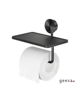 Χαρτοθήκη με Εταζέρα Geesa Opal 7224-411 Black Brushed PVD