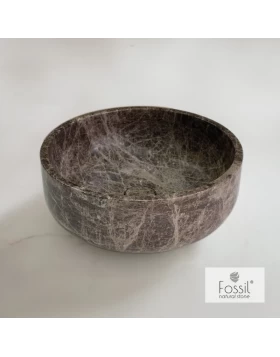 Νιπτήρας Μαρμάρινος Fossil Thalo Marble DR33-523 Emperador Dark (Φ.33cm)