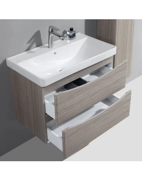 Έπιπλο Κρεμαστό με 2 Συρτάρια & Νιπτήρα σειρά Sallon 0264 Graphite (80x47cm) (Image 1)