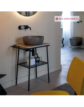 Βάση για Νιπτήρα Scarabeo Fuji 60 Rovere 6016-8949 Μαύρο Ματ (59x45x77cm) (Image 1)