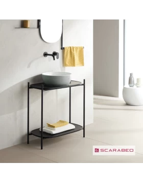 Βάση για Νιπτήρα Scarabeo Laila 75 Ardesia Rovere 27031510-NROP4949 Μαύρο Ματ (74x43x77.5cm) (Image 1)