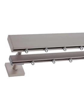 Σιδηρόδρομος Κουρτίνας 5.3cm Domus Simple με Στηρίγματα Como & Τάπες σε Γκρι (Νο 316) (Image 1)