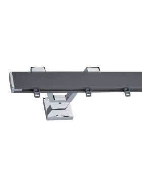 Σιδηρόδρομος Κουρτίνας 4cm Domus PF Ανθρακί με Corner Στηρίγματα Χρώμιο & Τάπες (Image 1)