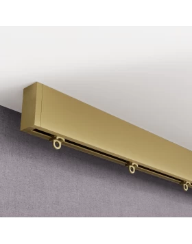 Σιδηρόδρομος Οροφής 4cm Slim Line Χρυσό Ματ με Μεταλλικές Τάπες & Στηρίγματα 