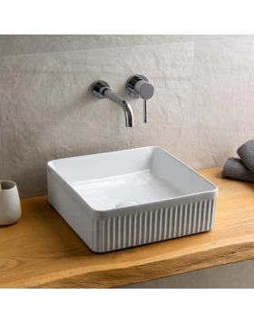 Νιπτήρας Επικαθήμενος Karag σειρά LT 2286 Λευκό (36.5x36.5cm) (Image 1)