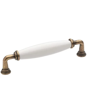 Λαβές Επίπλων Πορσελάνης Roline σειρά 0519 Αντικέ Λευκό (Μήκος 14.1cm ή 17.3cm) (Image 1)