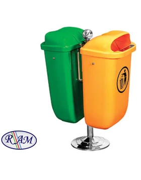 Κάδος Απορριμμάτων Διπλός 50 λίτρων Ram 8860100 Κίτρινο Πράσινο (Image 1)