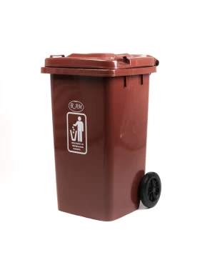 Κάδος Απορριμμάτων Πλαστικός 100 λίτρων Ram 8800106 Καφέ (47x80x55cm) (Image 1)