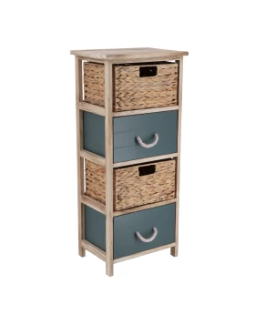 Έπιπλο μπάνιου mdf με 4 συρτάρια από Υάκινθο σειρά 8888 Γκρι Φυσικό (27.5x37.5x86cm) (Image 1)