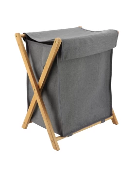 Καλάθι Απλύτων Υφασμάτινο 50Lt σειρά 9988 σε Γκρι (30x35x53cm) (Image 1)