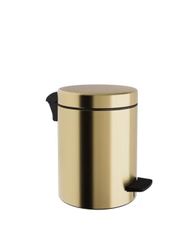 Χαρτοδοχείο 5 Lit, Soft Close - Brushed Gold, Pam & Co, Ø20 x H28 (cm), 05-136-023 (Image 1)
