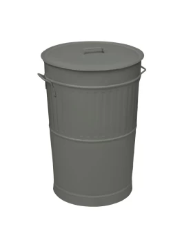 Κάδος Απορριμμάτων Retro 100Lit - Matt Concrete Grey, Pam & Co, Ø48 x H68 (cm), 4868-163 (Image 1)