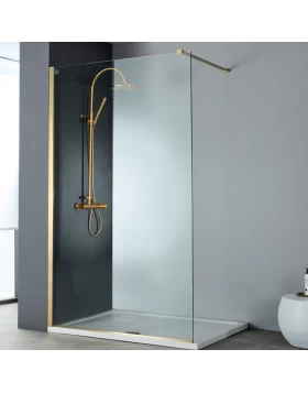 Διαχωριστικό Κρύσταλλο 8mm Devon Iwis Walk-In με Gold Brushed PVD (σε 8 Διαστάσεις με Ύψος 220cm) (Image 1)