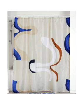 Κουρτίνα μπάνιου Πολυεστερική σειρά 1354 Πολύχρωμη (180x200cm) (Image 1)