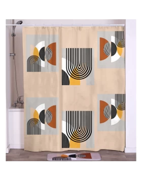 Κουρτίνα μπάνιου PEVA σειρά 1346 Πολύχρωμη (180x180cm) (Image 1)