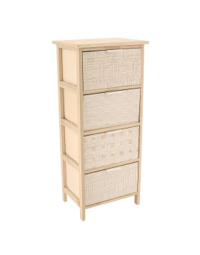 Έπιπλο mdf με 4 συρτάρια σειρά 9712 Φυσικό Ξύλο (27.5x37.5x86cm) (Image 1)