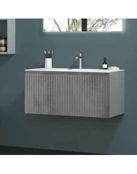 Έπιπλο με 1 Συρτάρι & Νιπτήρα Premium Line Kion Stone Grey (100x47cm) (Image 1)