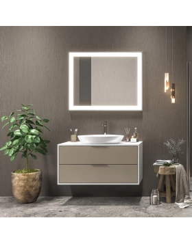 Έπιπλο με 2 Συρτάρια Premium Line Wood Matt Sand & White (100x46.5cm) (Image 1)